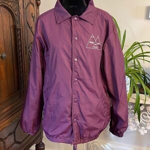 POLER windbreaker button up burgundy‎ EUC Unisex size M